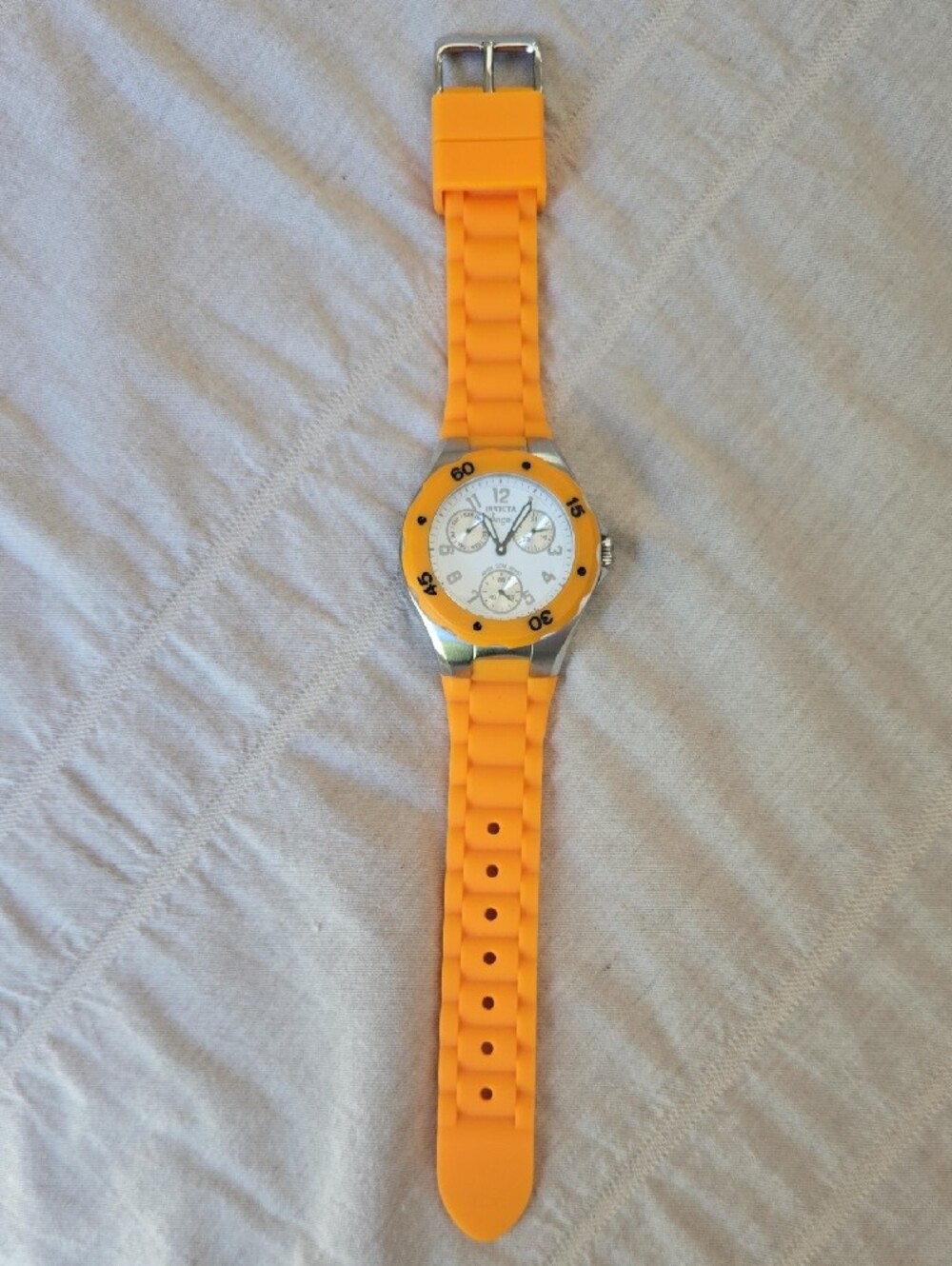 Invicta Ange 38 mm  Orange Siliconeand Silver Sport Watch - Picture 8 of 11